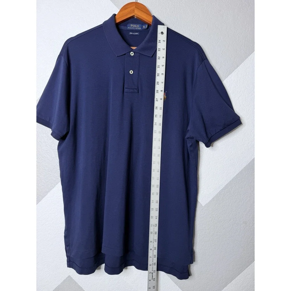 Polo Ralph Lauren Pima Soft Touch Polo Men's XL Navy Multicolor Pony Cotton